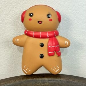 Merry & Bright Gingerbread Vinyl Christmas Holiday Squeaky Dog Toy